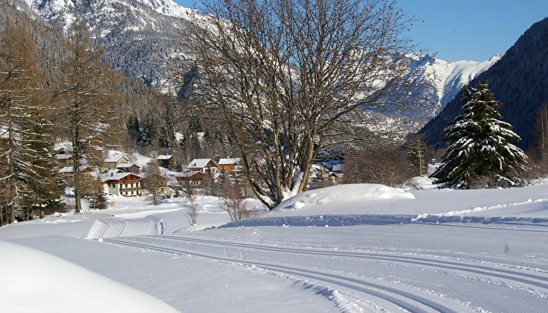 Vallorcine cross-country skiing route