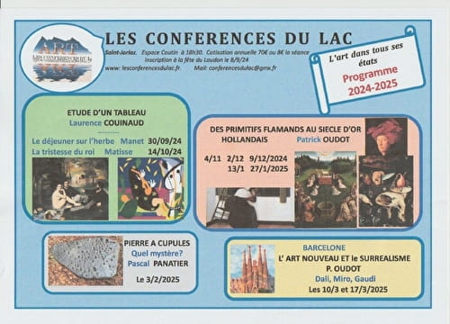 Les conférences du lac Du 30/9/2024 au 17/3/2025